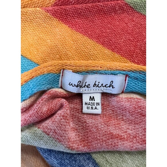 White Birch Women's Vibrant Colorful Stripe Open Back Top Size M - Picture 3 of 6